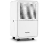 CostwayDéshumidificateur Mobile 15 L/Jour pour 20 M² avec 4 Modes Ecran LED Minuterie 24 H Tuyau d Evacuation Vidange Continue Blanc