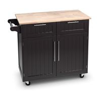 CostwayDesserte/Chariot de Cuisine à Roulettes - 94x45x94,5 CM - 2 Tiroirs - 2 Portes - Porte-Serviettes - Ilot de Cuisine - Café