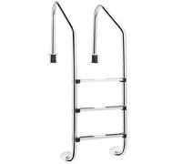 CostwayÉchelle de Piscine à 3 Niveaux 147cm en Acier Inoxydable avec Marches Antidérapantes et Mains Courantes Confortables