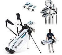 CostwayEnsemble Complet de Clubs de Golf pour Hommes 15 Pièces Droitier avec Sac de Golf Ensembles de Clubs de Golf Blanc