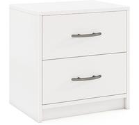 CostwayEnsemble de 2 Table de Nuit à 2 Tiroirs avec Rangement Petite Table de Nuit de Sol Table d'Appoint en Bois Blanc