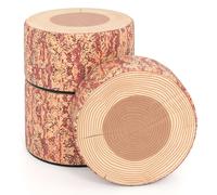 CostwayEnsemble de 3 Tabourets en Forme de Souche d'Arbre Coussins de Sol pour Enfants avec Imprimé Bois Nature & Hauteurs Variées Brun