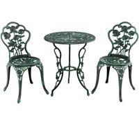 CostwayEnsemble Table et 2 Chaises en Fonte Aluminium Forme de Rose Résistant aux Intempéries