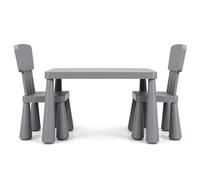 CostwayEnsemble Table et Chaises pour Enfants pour Jouer Manger Dessiner Apprentissage pour Enfants 1 à 7 Ans Gris