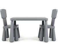 CostwayEnsemble Table et Chaises pour Enfants pour Jouer Manger Dessiner Apprentissage pour Enfants 1 à 7 Ans Gris