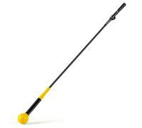 CostwayEntraîneur pour Swing de Golf Bâton d'Entraînement pour l'Échauffement avec Tête Lestée pour la Prise en Main pour Jeunes 120cm Jaune