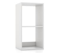 COSTWAY Bibliothèque Autoportante à 2 Cubes, Étagère Présentation à 2 Niveaux, Dos Ouvert, Kit Anti-basculement, pour Bureau Salon