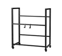 CostwayÉtagère à Casiers Mobile Support pour Casiers à Boissons à 2 Niveaux Inclinaison Réglable 4 Roulettes Universelles 72 x 32 x 89,5 cm Noir