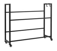 CostwayÉtagère à Casiers Mobile Support pour Casiers à Boissons à 2 Niveaux Inclinaison Réglable 4 Roulettes Universelles Noir