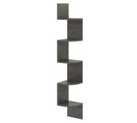 CostwayÉtagère d'Angle à 5 Niveaux Étagère Murale Flottante Organisateur de Rangement Mural Support en Bois Design Moderne Gris