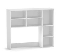 CostwayÉtagère de Bureau Bibliothèque de Table avec 3 Étagères Réglables et Compartiment Ouvert pour Moniteurs jusqu'à 27'' Blanc