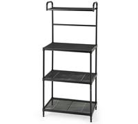 CostwayEtagère de Cuisine à 4 Niveaux Multifonctionnelle 60 x 34,5 x 136 CM Pieds Réglables Noir