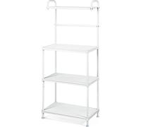 CostwayEtagère de Micro-Ondes et Four Meuble Rangement de Cuisine à 4 Niveaux Multifonctionnelle 60 x 34,5 x 136 CM Pieds Réglables