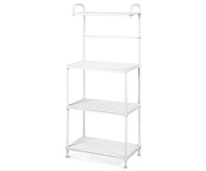 CostwayEtagère de Micro-Ondes et Four Meuble Rangement de Cuisine à 4 Niveaux Multifonctionnelle 60 x 34,5 x 136 CM Pieds Réglables