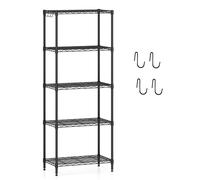 CostwayÉtagère de Rangement à 5 Niveaux Étagères Réglables Robuste avec Grille en Fil en Forme de V Meuble de Rangement pour Cuisine Garage Salon