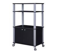 CostwayEtagère de Rangement Roulante Chariot de Cuisine Roulant pour Micro-ondes en Mdf 60x395x93-975cm Noir