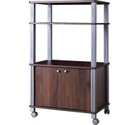 CostwayEtagère de Rangement Roulante Chariot de Cuisine Roulant pour Micro-ondes en Mdf 60x395x93-975cm Brun