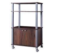 CostwayEtagère de Rangement Roulante Chariot de Cuisine Roulant pour Micro-ondes en Mdf 60x395x93-975cm Brun