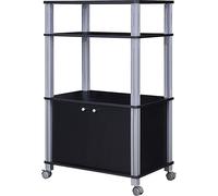 CostwayEtagère de Rangement Roulante Chariot de Cuisine Roulant pour Micro-ondes en Mdf 60x395x93-975cm Noir