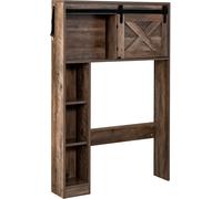 CostwayÉtagère de Toilette Meuble de Salle de Bains avec avec 3 Etagères et 2 Placards Porte d'Armoire Mobile 84 x 17 x 128 cm