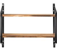 CostwayEtagere Murale en Bois et Métal Porte-Épices pour Cuisine Etagère à 2 Niveaux