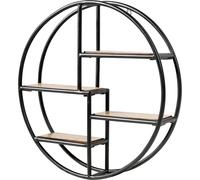 CostwayÉtagères Murales Ronde de Style Industrielle avec 4 Etagères Dimensions Ø 55 x 11 CM Matériel de Fixation Inclus