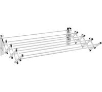 CostwayÉtendoir Mural Extensible en Acier Inoxydable avec 8 Barres Capacité de Charge de 25kg pour Buanderie et Salle de Bain