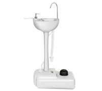 CostwayÉvier de Camping à Roulette avec Réservoir d'Eau de 17 L Pompe à Pied Porte-serviettes Distributeur de Savon Inclus