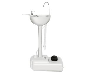 CostwayÉvier de Camping à Roulette avec Réservoir d'Eau de 17 L Pompe à Pied Porte-serviettes Distributeur de Savon Inclus