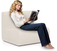 CostwayFauteuil Canapé de Sol Paresseux en Velours Doux et Support Ergonomique Canapé une Place Confortable pour Lire au Coin du Feu Beige