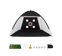 CostwayFilet de Golf 3x2M avec Cible Multiples Filet d'Entraînement de Golf avec Tapis de Frappe Balles Tee Piquets& Sac Transport