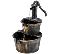 CostwayFontaine de Jardin Décorative d? Extérieure à 2 Étages en PP avec Pompe Puissante Ecoulement d?Eau Réglable Vintage