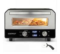 CostwayFour à Pizza Électrique d'Intérieur Four de Comptoir avec 6 Préréglages & Cuisson Rapide en 2 Minutes Chauffe jusqu'à 400? Noir