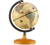 CostwayGlobe Antique 14 cm de Diamètre Mini Globe Terrestre Rotatif avec Socle en Bois Carte & Couleur Vintage Globe Éducatif Bronze
