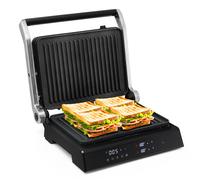 Grill Multifonction Electrique 1200W COSTWAY-Tactile Intelligent-Ouverture à 180°-Minuterie 4H-5 Modes Cuisson-Plaque Antiadhésive