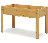 CostwayJardinière Surélevé en Bois avec Trou de Drainage Lit de Jardin avec Pieds Bac de Culture pour Plantes Fleurs Végétaux 120x60x82cm Naturel