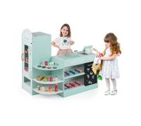 CostwayJeu d'Épicerie pour Enfants de 3 à 8 Ans Ensemble de Jouets de Caisse Enregistreuse Machine de Point de Vente Distributeur Automatique Vert