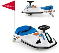 CostwayKart à Dérive Electrique pour Enfants Voiture à Dérive 24V avec Moteur sans Balais de 200W &Vitesse de 9 à 15 km/h pour 3 Ans et Plus Bleu