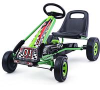 CostwayKart à Pédales pour Enfant et Véhicule d Enfants à l'Extérieur Jouet avec Siège Ajustable 4 Roules Vert