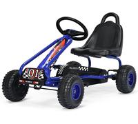 CostwayKart à Pédales Vélo et Véhicule pour Enfants Siège Réglable avec Frein à Main 3-6Ans Bleu
