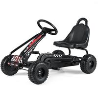 CostwayKart à Pédales Vélo et Véhicule pour Enfants Siège Réglable avec Frein à Main 3-6Ans Noir