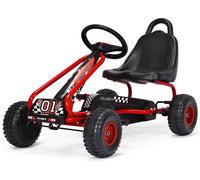 CostwayKart à Pédales Vélo et Véhicule pour Enfants Siège Réglable avec Frein à Main 3-6Ans Rouge