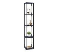 CostwayLampadaire Salon 163cm avec 4 Étagères Ampoules LED à 3 Intensités Variable Poteaux LED Rotatifs 360° Interrupteur au Pied Noir