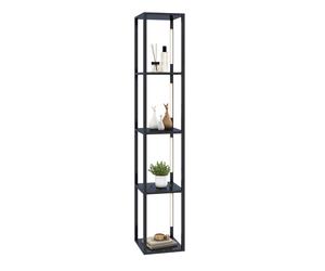 CostwayLampadaire Salon 163cm avec 4 Étagères Ampoules LED à 3 Intensités Variable Poteaux LED Rotatifs 360° Interrupteur au Pied Noir