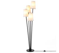 CostwayLampadaire sur Pied pour Salon Lampe de Sol avec Abat-jour en Tissu Style Élégant Moderne Interrupteur au Pied 25 x 160 cm Noir