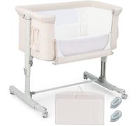 CostwayLit Cododo Bébé à 5 Hauteurs Réglables Charge 9KG Lit Berceau Maille Respirante Sac de Voyage pour Bébé 0-6 Mois Beige