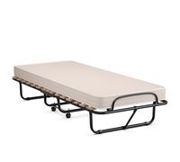 CostwayLit d?Appoint Pliable 80 x 190 CM Lit Pliant sur Roulettes Matelas en Mousse 10 CM 1 Personne Charge de 120 KG