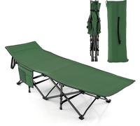 CostwayLit de Camping Pliable Charge Jusqu'à 400 kg Lit de Voyage à Pliage Rapide avec Sac de Transport Lit de Couchage Intérieur et Extérieur Vert