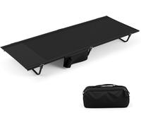 CostwayLit de Camping Ultraléger pour Adultes Lit Pliant Portable avec Poche Latérale Sac de Transport Lit Compact pour Randonnée 150kg Noir