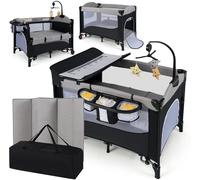 CostwayLit Parapluie avec 4 Hauteur Réglables Agitation 5-10°Charge 15kg Noir